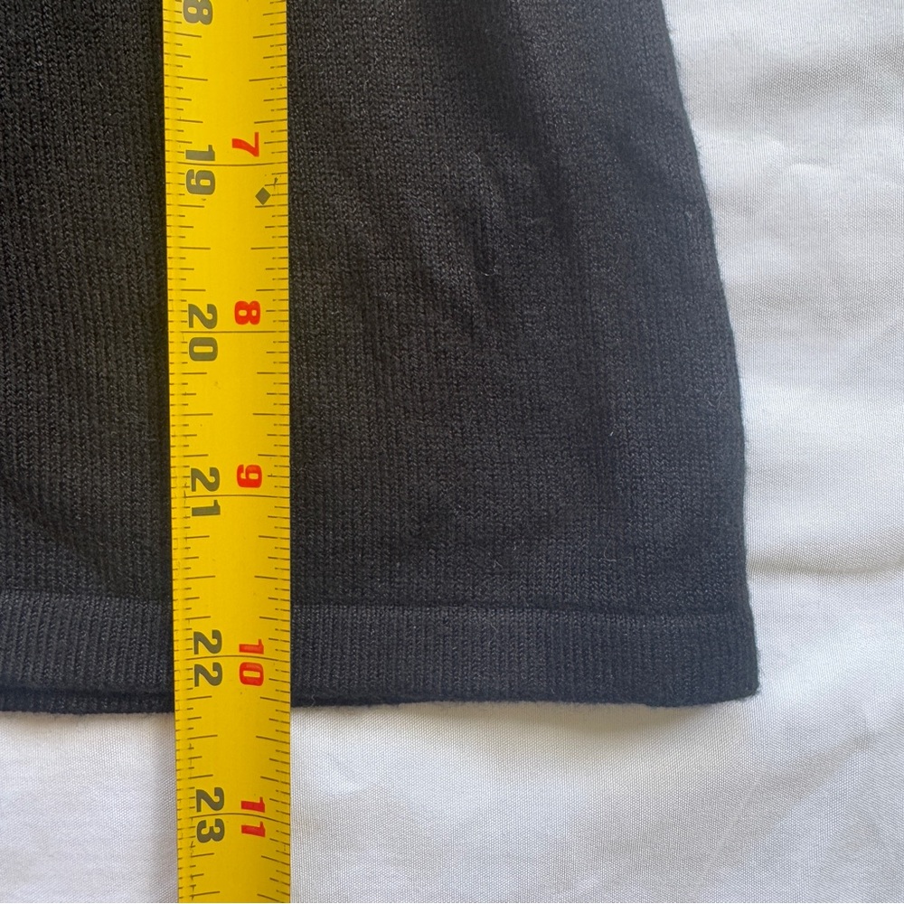 Vintage 90s Y2K Black Knit Long Sleeve Top with Tie Detail and Sequins - Picture 7 of 8
